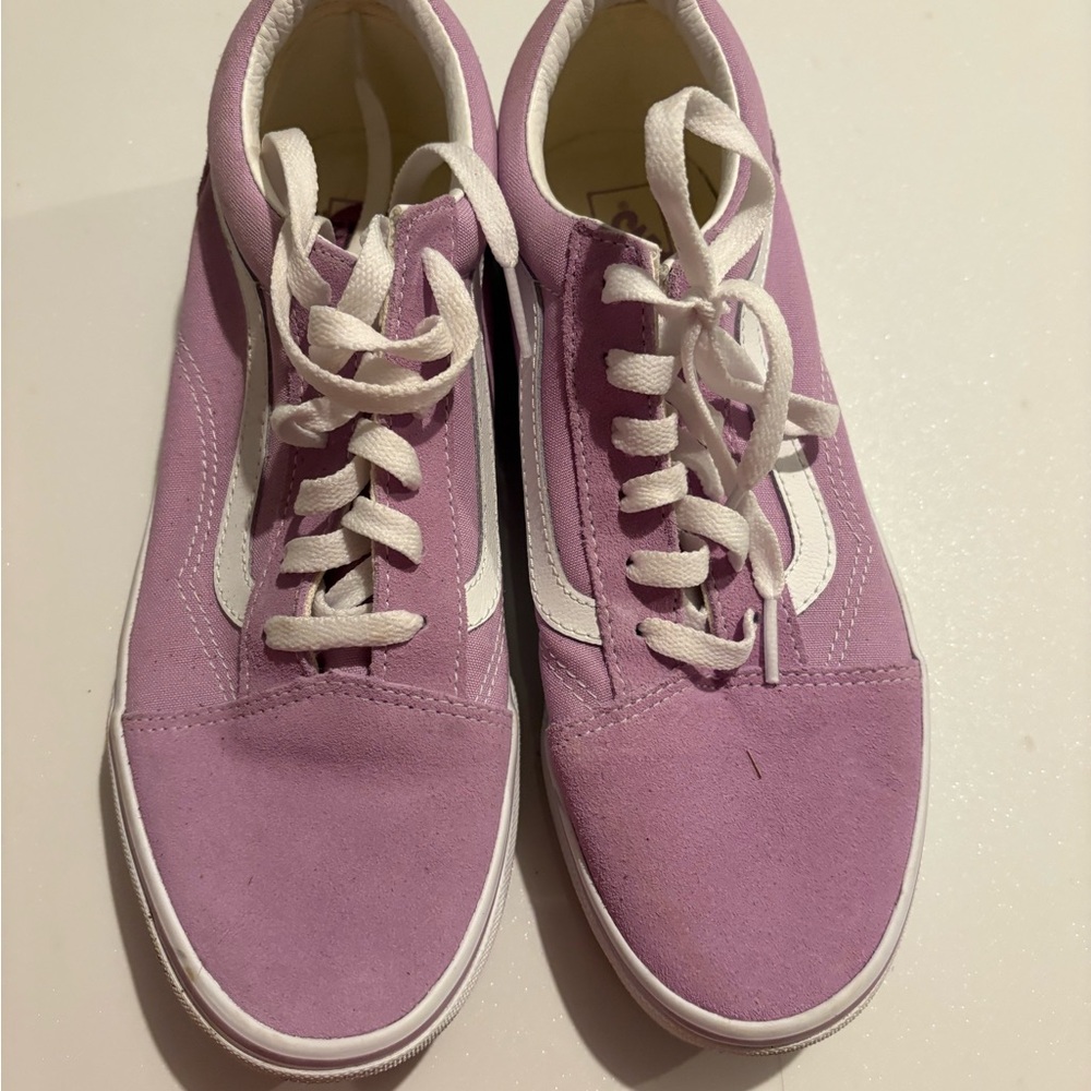 Vans Purple and White Sneakers Classic Skate Style